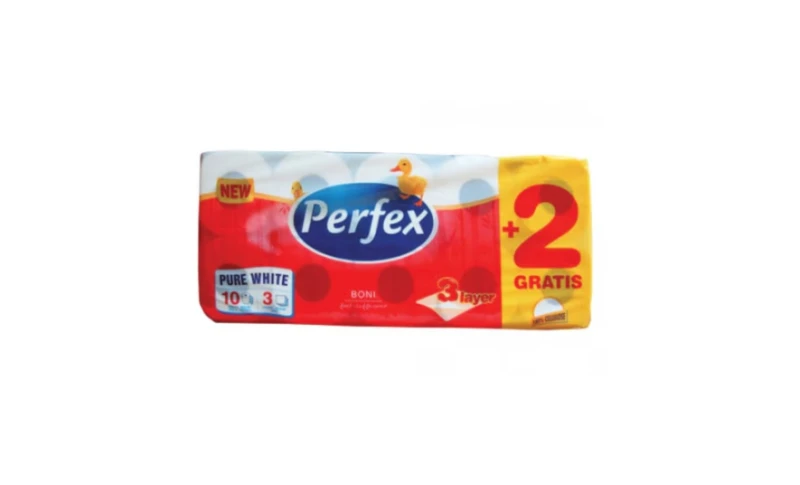 PERFEX HARTIE IGIENICA 3STR 10BUC ROSU 
